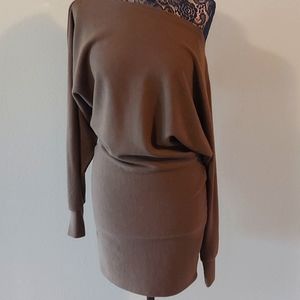 Olive green off the shoulder dress